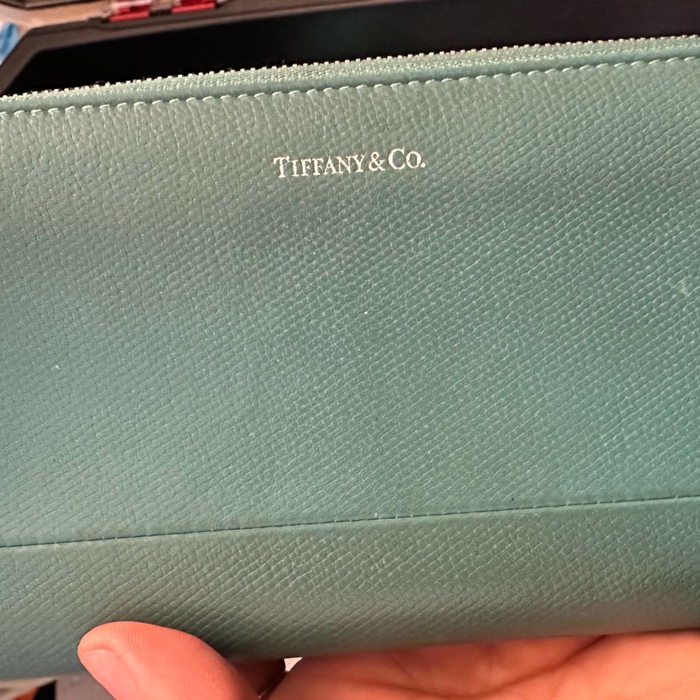 Tiffany & Co. Aqua Leather Clutch